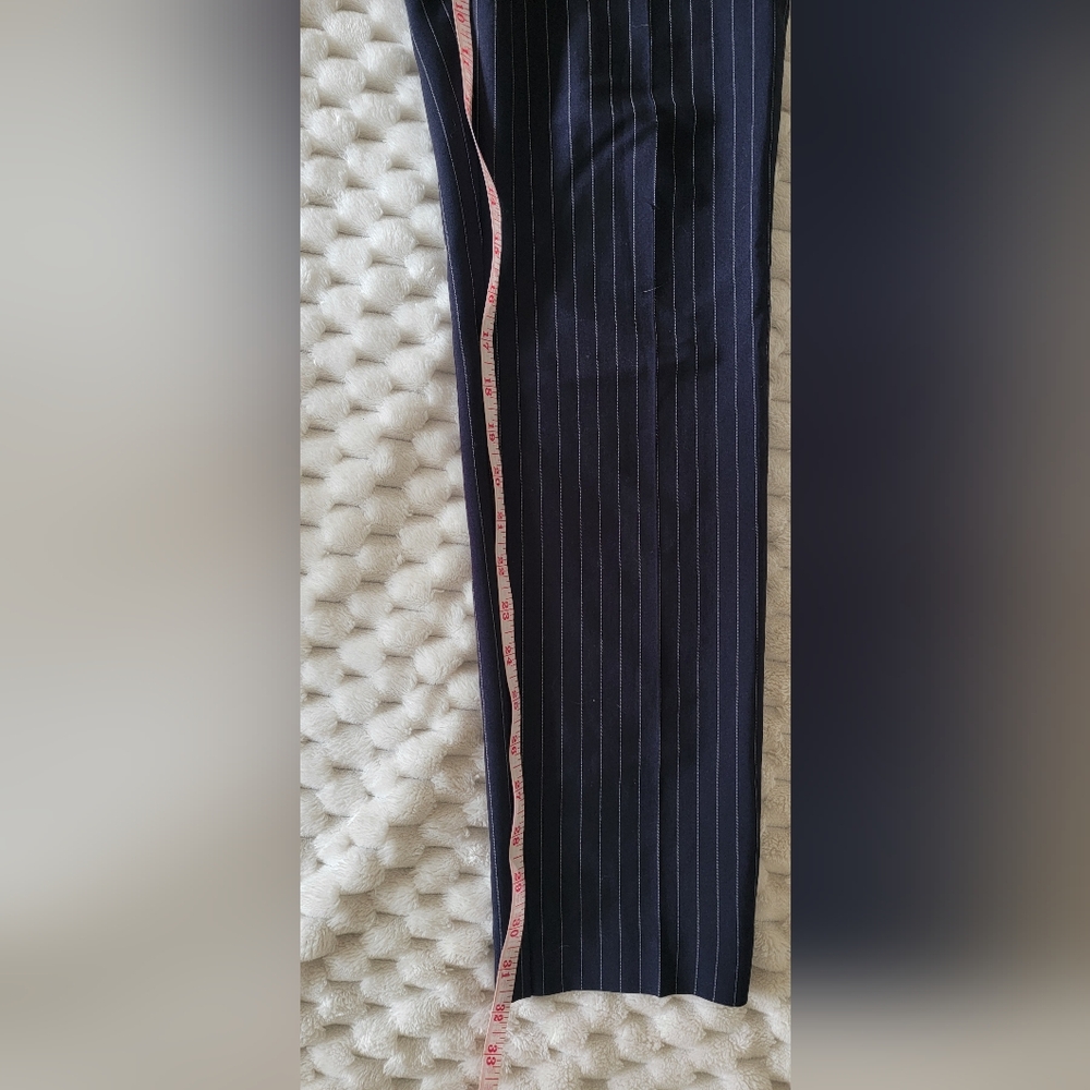 Black Size 6 Topshop Pinstripe Pants - Picture 4 of 5